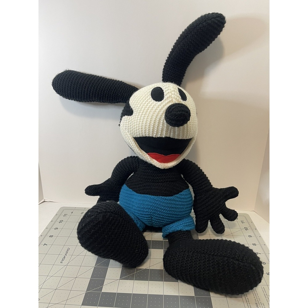 Disney Parks Oswald The Lucky Rabbit Crochet Knit Plush 24" Doll